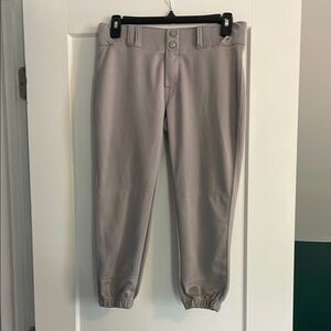 Gray cropped softball/baseball pant